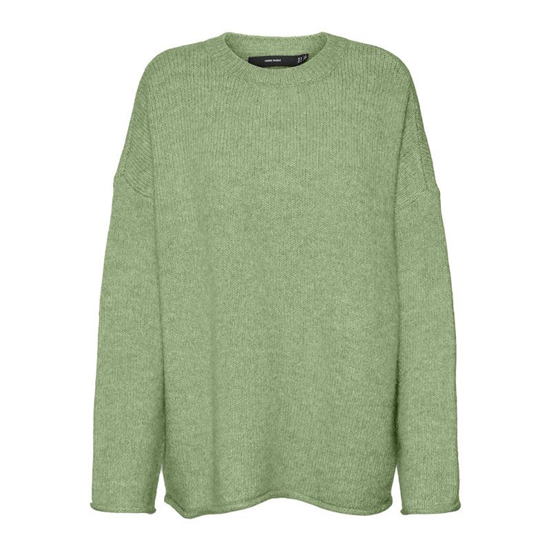 VERO MODA Women's Noelle Oversized Knit Sweater with Wide Heathered Sleeves