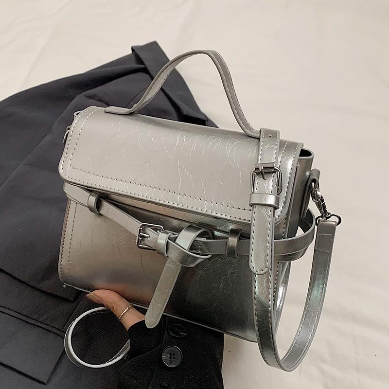 2025 Niche High Sense Simple French Casual Portable Small Square Bag Fashion Versatile College Style Messenger Women's Bag