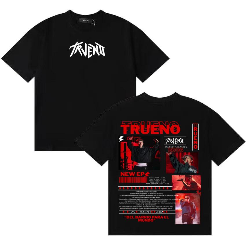 Rapper Trueno 2026 Tour Graphics Tshirt Unisexs Women Clothing Hip Hop Short Sleeve Tee Shirt Cotton Oversized Tshirts Streetwear