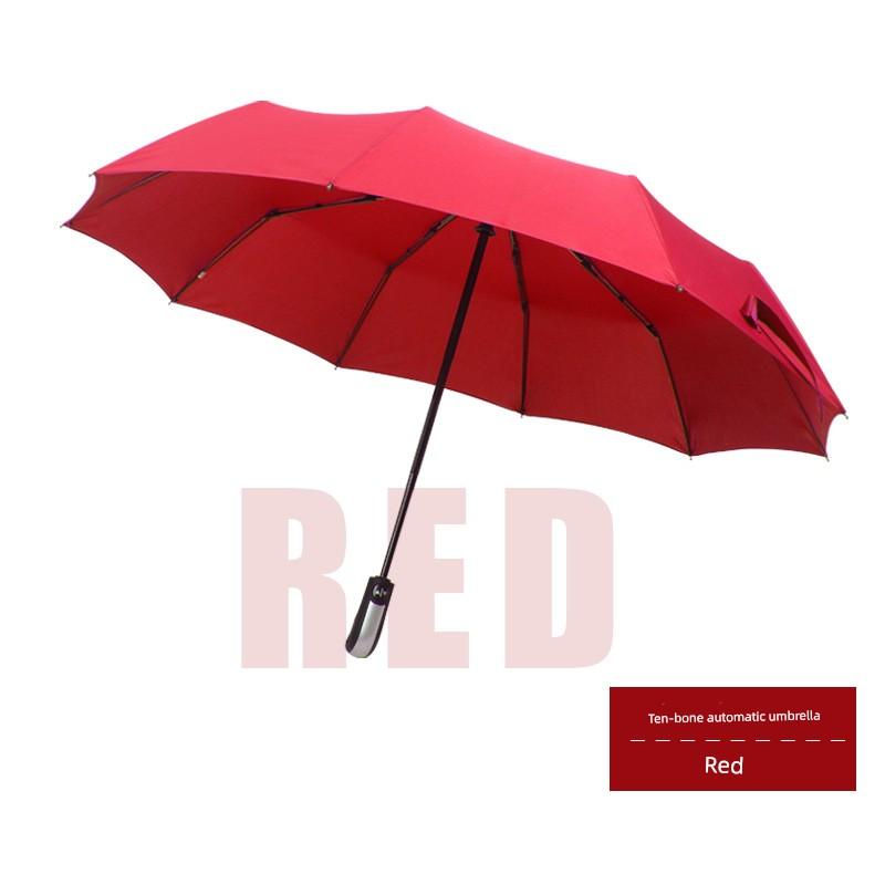Ten-Bone 70% Off Fully Automatic Folding Umbrella for Men and Women, Business Black-Coated Sunshade Umbrella, Dual-Use for Sun and Rain, Promotional