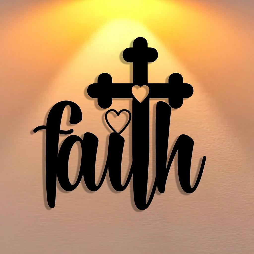 Faith Metal Plaque Inspirational Wall Art Home Office Decor Gift