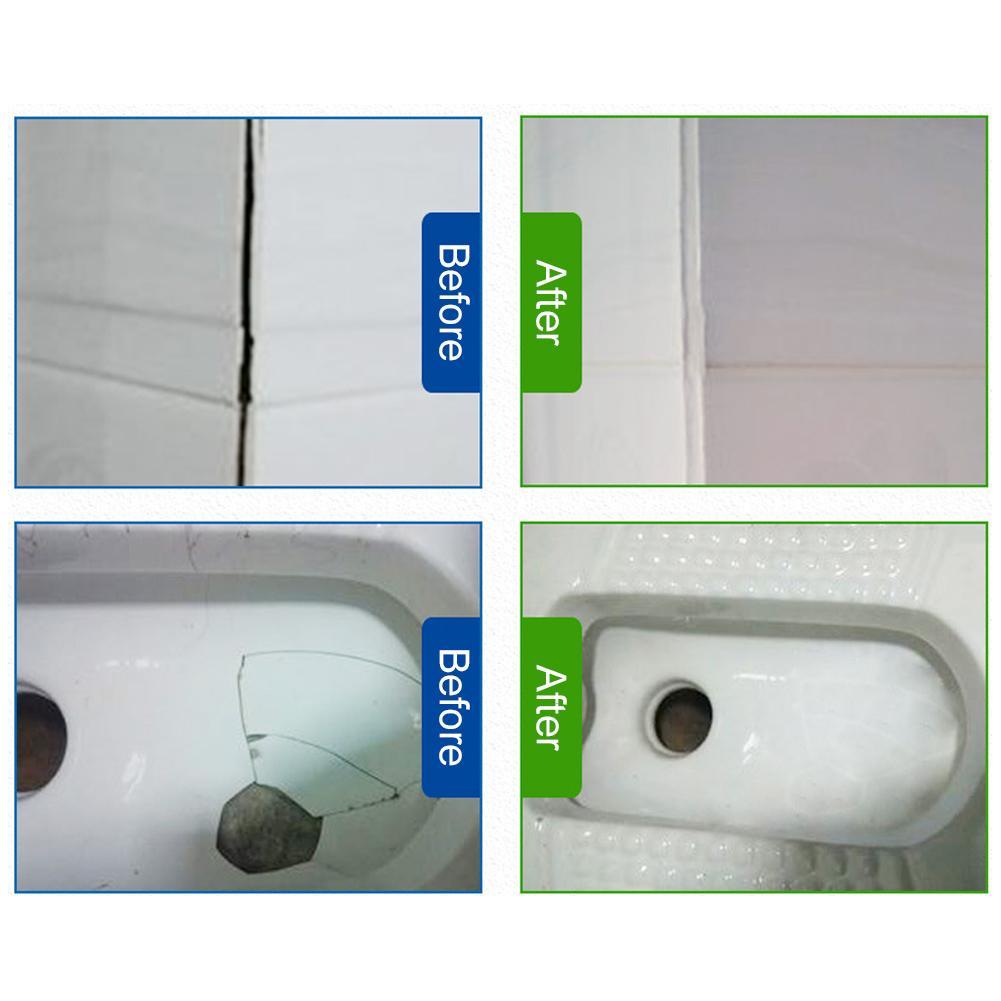 Tile Repair Paste Kit Bathroom Tub Repair Porcelain Paste Repairing Tool Wall Fiberglass Porcelain Ceramic Fix Crack Cream