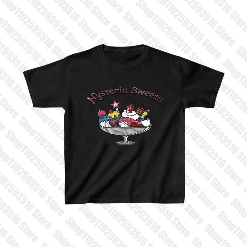 Y2K Letter Print Vintage High Street Aesthetic T-shirt 2000's Crop Top Summer Punk Short Sleeve Clothes Casual Streetwear Tshirt