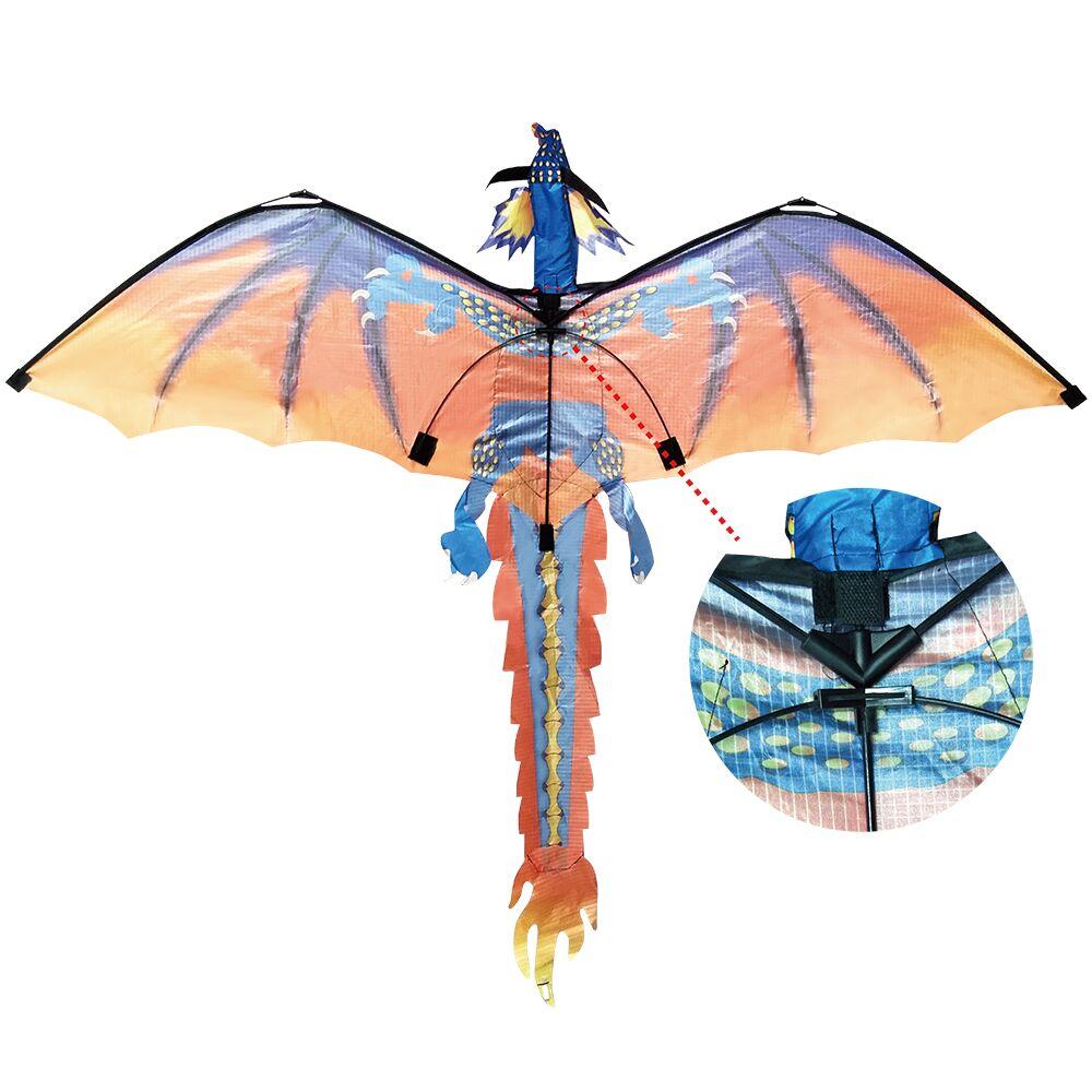 140cm x 120cm Celsius 55 x 47 Inch Dragon Kite Single Line Flying Kite with Tail 100m Flying Line for Kids Adults