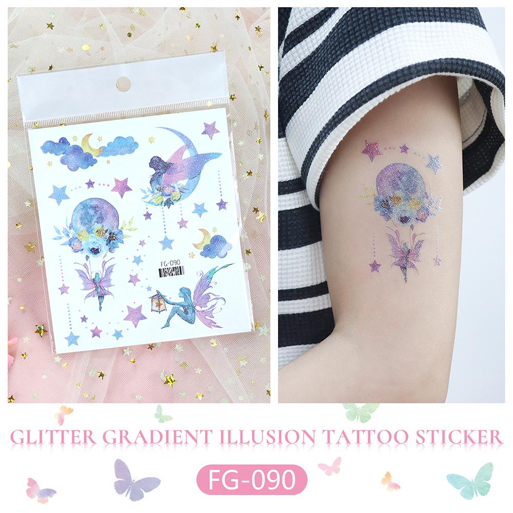 Waterproof Gradient Butterfly & Moon Goddess Tattoo Stickers