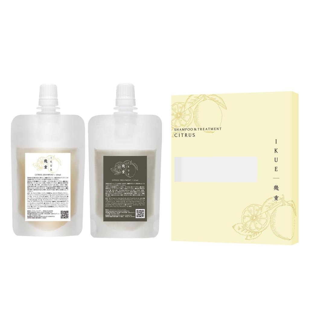 IKUE Ikuju Shampoo 50ml For Frizz and and Hypoallergenic Formula Travel & Treatment, Citrus, Set, Salon-Quality Dryness, Salon-grade, Moisturizing,