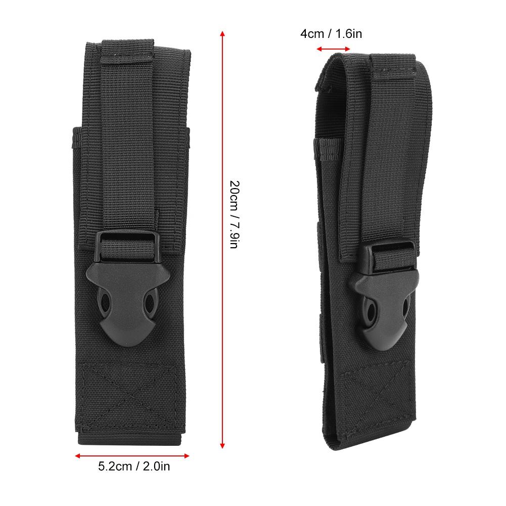 Portable Utility Outdoor Military Tactic Molle Belt Pouch Flashlight Storage Bag(Black)