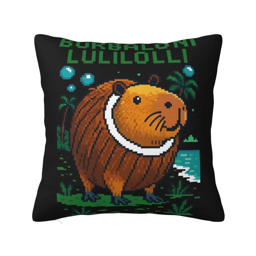 Brainrot Meme Italian Brain Rot Tung Tung Tung Sahu Pillow Case Cushion Polyester Pillow Cover Morden For Sofa Car Home Decor