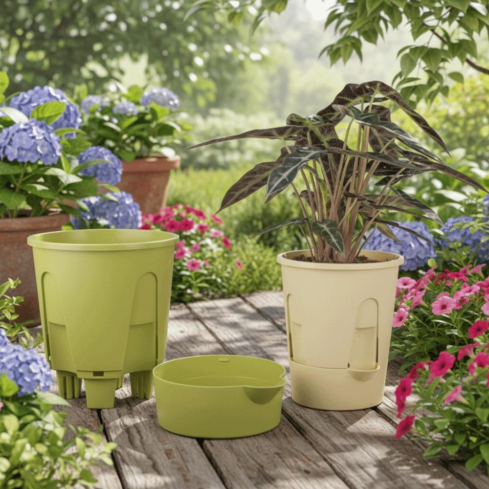 Kunststoff selbstbewässernder Blumentopf Wasserspeicher Verdickter atmungsaktiver Blumentopf Große Kapazität Hohe Drainagelöcher