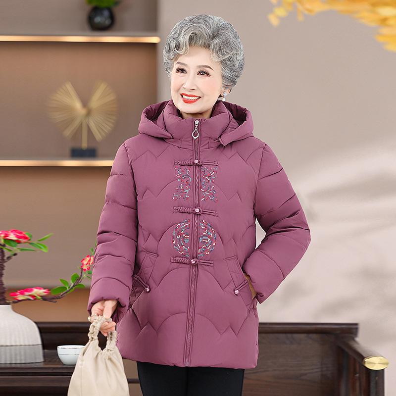 Cozy Chinese-Style Cotton Jacket for Middle-Aged & Elderly Women - Autumn/Winter Edition