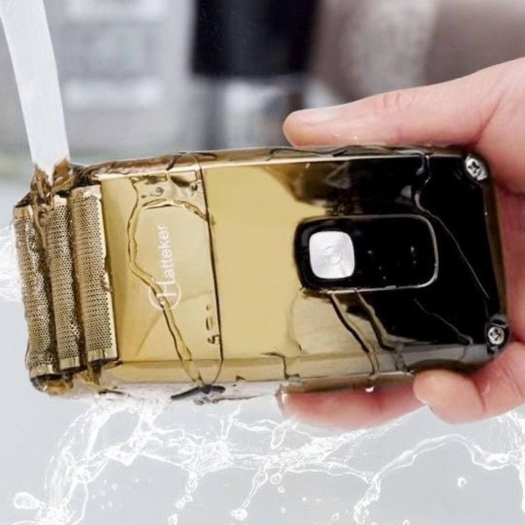 White Electric Three-Blade Mesh Head Shaver - Waterproof Clipper for Balding and Hair Trimming