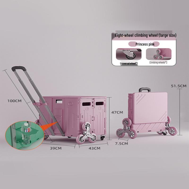 Upgraded 8-Wheel Stair Climbing Folding Shopping Cart
