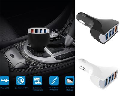 Încărcător de mașină cu încărcare rapidă 3.0 QC3.0 4 porturi Încărcare rapidă pentru telefonul de mașină Încărcător de telefon mobil pentru mașină