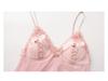 Rose Desire Lace Deep V Plus Size Dress Set with Bow and Removable Bra Pads (P5768)