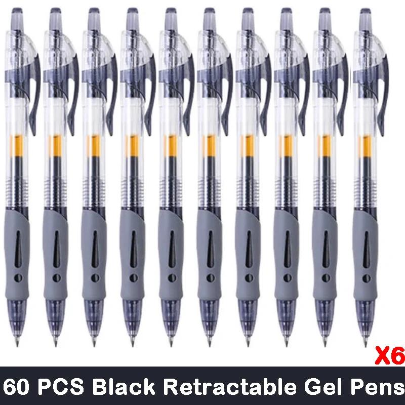 10/100 PCS Roise Retractable Gel Pens Set Black/Red/Blue Ink Ballpoint for Writing Refills Office School Supplies Stationery