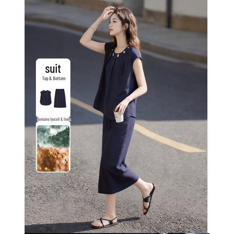 Demana Linen Lyocell Blend Two-Piece Set XL