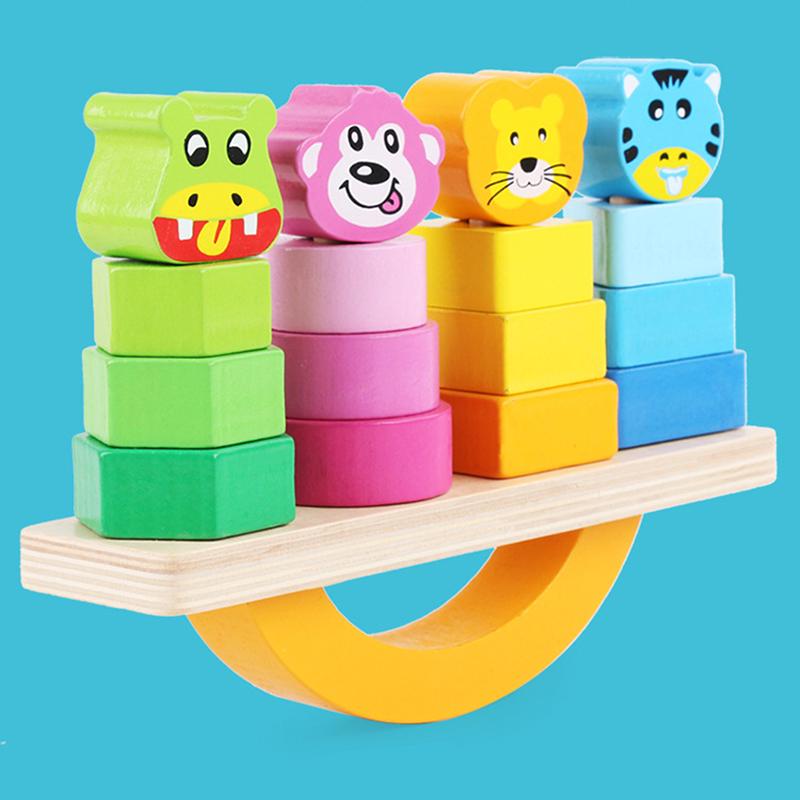 Buy Wooden Animal Balance Building Blocks Toys For Children With Autism ...