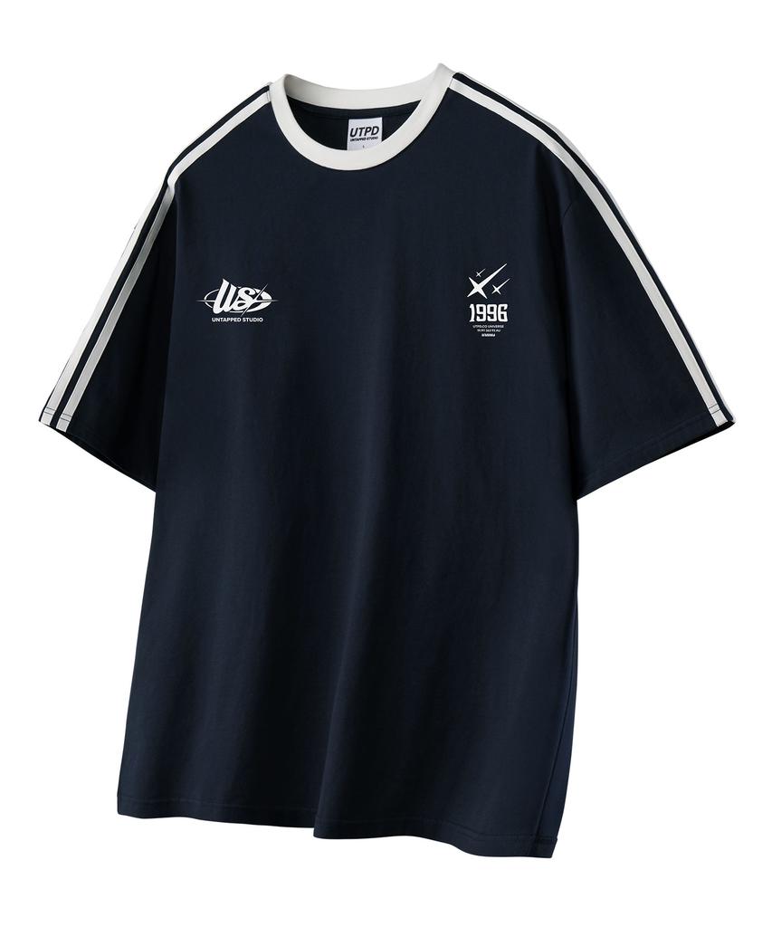 UNTAPPED STUDIO Shooting Star Oversized Track Short Sleeve Color Block T-Shirt 3 Colors