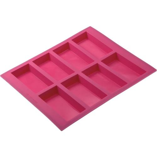 CASUAL PRODUCT Soule Nouveau Financier Cake Mold, 8 Cavities, Pink, Silicone Rubber, Baking Mold, Cake Mold, 8.5 x 4.2cm (1 Cavity)