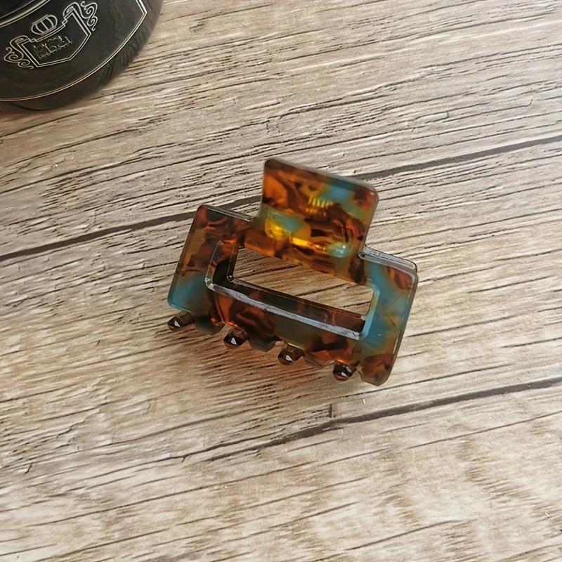 Vintage Mini Hair Claw Clip Acetate Checkered Tortoise Colorful Small Size Shark Clip Side Pins Hairpin Women Hair Accessories