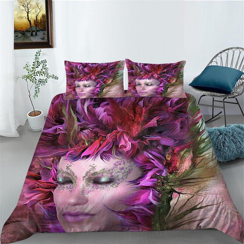 3D Flower Pattern Bedding Quilt/Duvet/Doona Cover Set Pillowcase