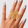 Gold Flower Drop Earrings Elegant Hollow Woven Design Comfortable for Office Commute Wedding Party Daily