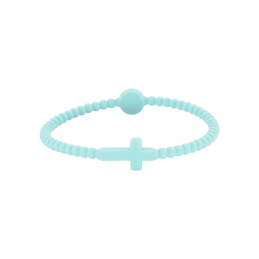 Children's Silicone Cross Thin Macaron Color Wristband Bracelet