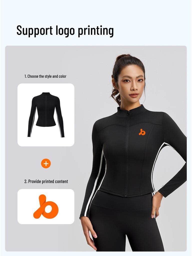 Giacca da Yoga in Velluto Spesso Juyitang - Vestibilità Aderente, Collo Alto, Manica Lunga per Fitness Autunno/Inverno