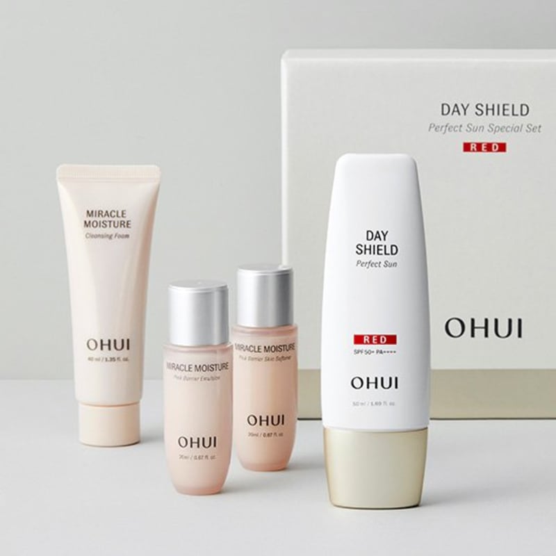 [Ohui] Day Shield Perfect Sun Red Planning (Sunscreen 50ml, Softener 20ml, Emulsion 20ml, Cleansing Foam 40ml)