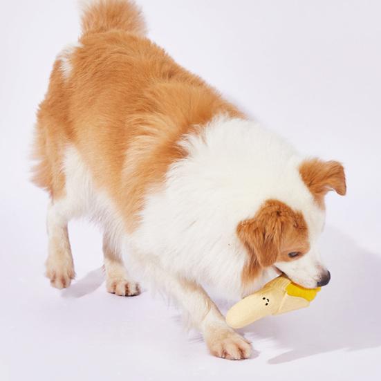 Latex Dog Teething Toy Squeaky Dog Chew Toy Cute Banana Sugarcane Bamboo Shoot Dog Teeth Cleaning Toy for Puppies Aggressive Chewers Interactive Play