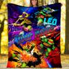 Custom Name Ninja Turtles. Flannel Fleece Blanket Cozy Warm Throw Blanket For Couch Bed Travel All Season Use