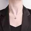 S925 Sterling Silver Korean Moissanite Four-Leaf Clover Necklace - Light Luxury National Style for Ladies
