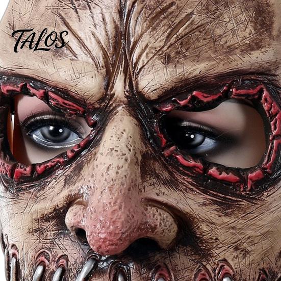 Soft Latex Scary Mask Halloween Horror Mask, Creepy Adjustable Strap Fancy Realistic Steel Nail for Party Cosplay Costume Haunted House Prop Character