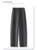 Women's Gray Woolen High-Waist Scimitar Pants - 2024 Autumn/Winter Collection