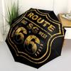 1 Route 66 Regenschirm, Ein-Knopf-Öffnung und -Schließung, acht Eisenrippen für kompakte Winddichtigkeit - Hope Road Muster, tragbares winddichtes Design