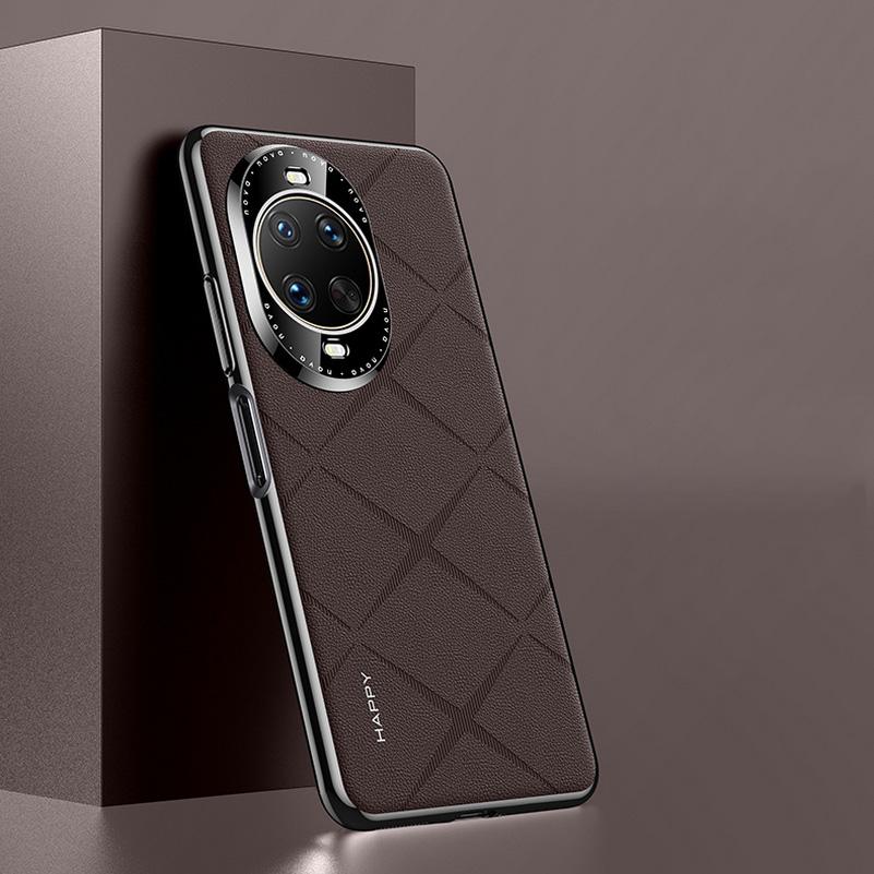 Luxury Plain Leather + Camera Lens Protection Case For Huawei Nova14 Ultra Nova 14 Pro 13 12 Ultra Hard Slim Good Texture Cover