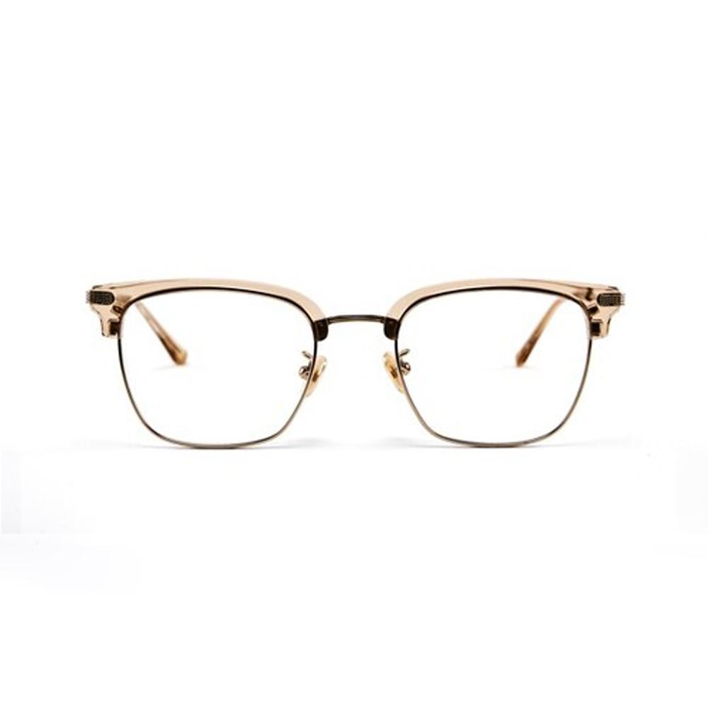 Leibeuntieolseu Logan Titanium Browline Yellow Crystal & White Gold Col.4