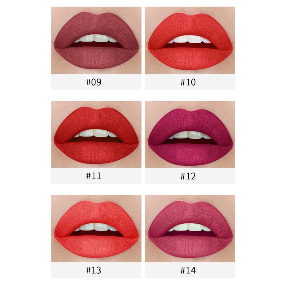 VIBELY Matte Non-Stick Pipe Lipstick Enkel Liten Fin Leppestift Rosa