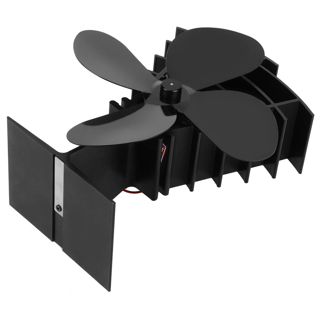 Fireplace Fan 4 Blades Heat Powered Stove Fan Heat Distribution for Wood/Log Burner