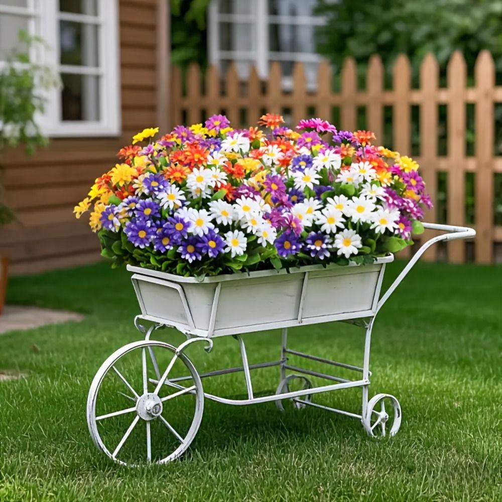 21 Heads Artificial Outdoor Sunset Mums Flowers Multicolor Simulated Flower  for Garden Porch Decor