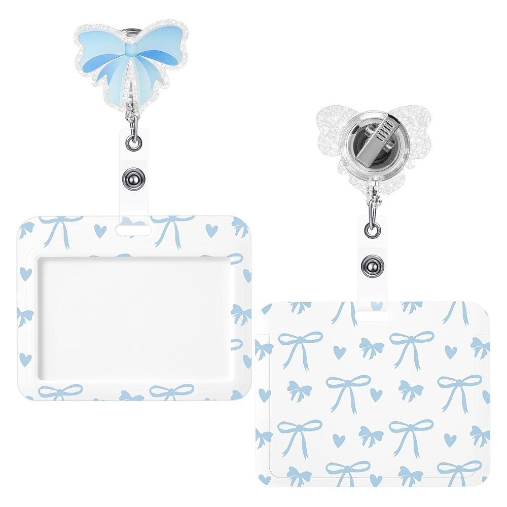 ABS Name Tag Holder Bow Print Card Holder New ID Badge Holder  School Office Supplies