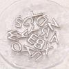 3Pcs Bubble Alphabet Charm Silver Color Stainless Steel Initial English Letter Pendant DIY Bracelet/Necklace Gift Jewelry Making