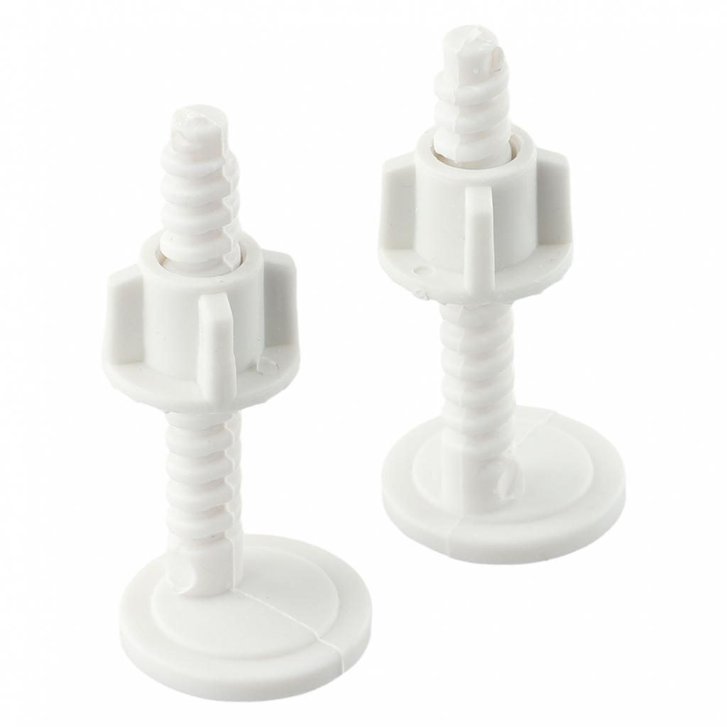 Plastic Toilet Lid Replacement Screw Kit with Fixing Accessories 2PCS White