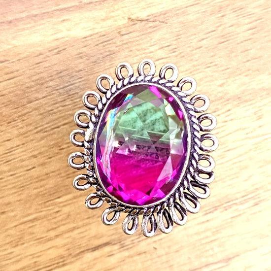 Tourmaline Gemstone 925 Sterling Silver Jewelry Gift For Her Ring Size 7.5 RR_01