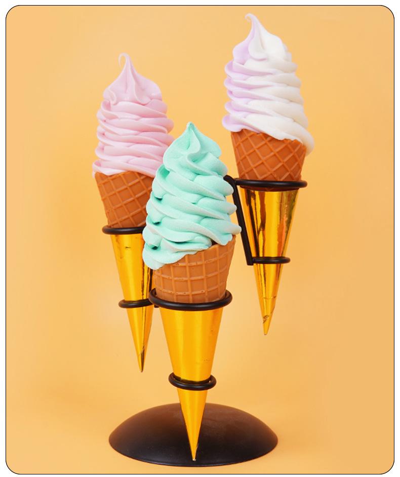 Night Market Ice Cream Cone Model: Realistic Torch Dessert Prop for Photography and Decor