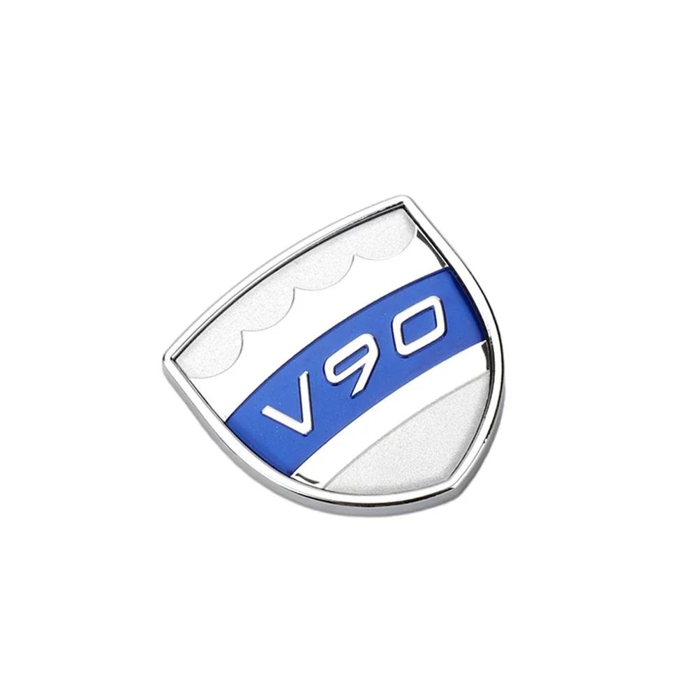 1P Car Stickers Trunk Waistline Metal Blue Black Badge Tuning Decorations For Volvo S V Xc 40 60 80 90 Auto Exterior Accessories