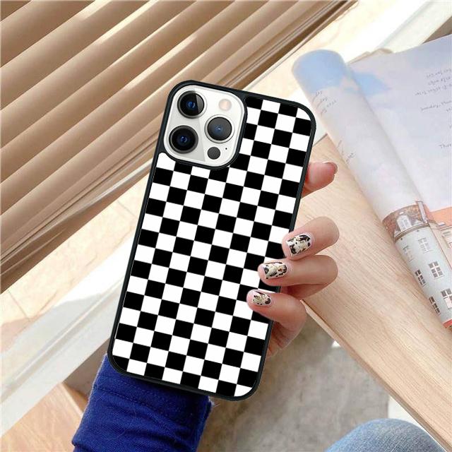 Checkerboard Plaid Checked Checkered Phone Case Cover For iPhone 17 Air 15 16 14 13 12 Pro Max 11 Pro Max Plus