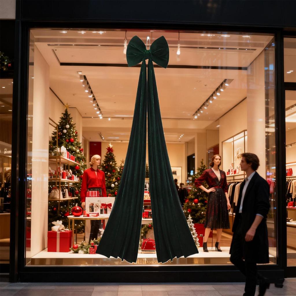 Super Large Christmas Bow Pendant Red Velvets Xmas Tree Bowknot Pendant Ornaments For Home Decor New Year Party Gifts Decoration