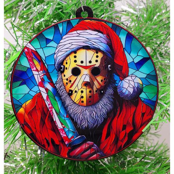 Friday The 13th Jason in Santa Hat Horror Ornament