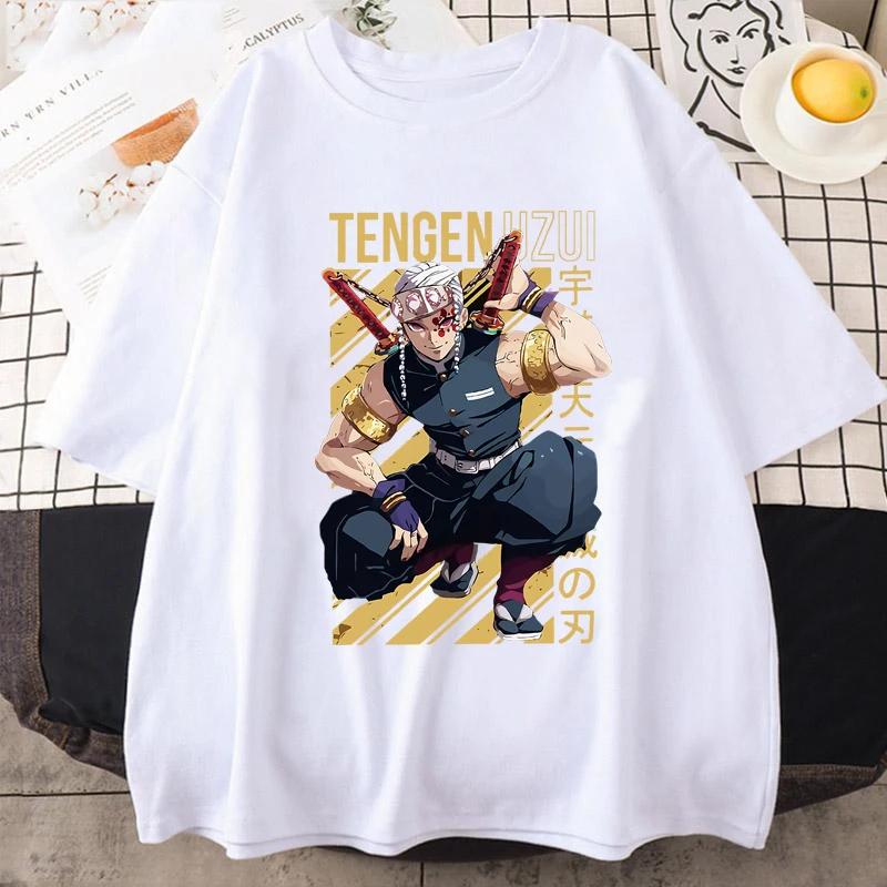 Demon Slayer T Shirt Men Kimetsu No Yaiba Rengoku Tshirt Anime Uzui Unisex Cartoon Tanjiro Inosuke Zenitsu Nezuko T-shirt Male